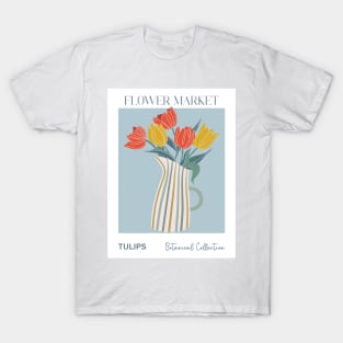 Trendy botanical print with bunch of tulips T-Shirt